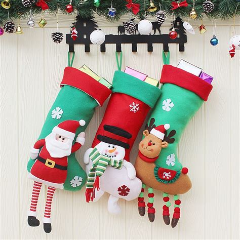 2018 Christmas Socks Party Decorations Santa Claus Christmas Stocking