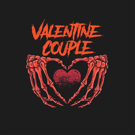 Valentine Design With Skeleton Hands Holding Heart 1234827 Vector Art