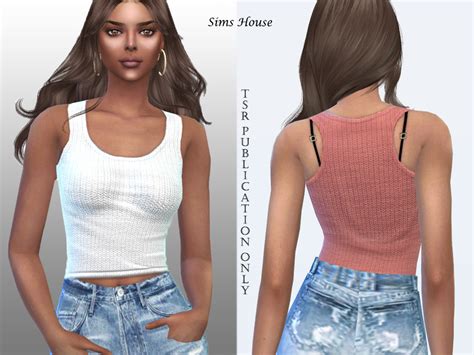 The Sims Resource Womens T Shirt Fitting Basic Colors By Sims House