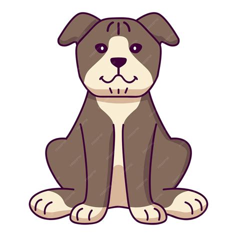 Premium Vector Smiling Puppy Sitting Cute Pet Animal Dog Face Cartoon
