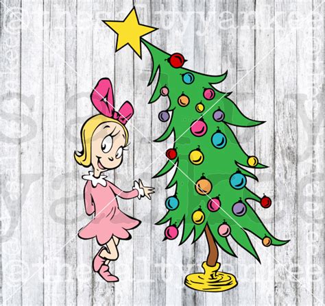 Cindy Lou And Christmas Tree Grinch Style Svg And Png File Download