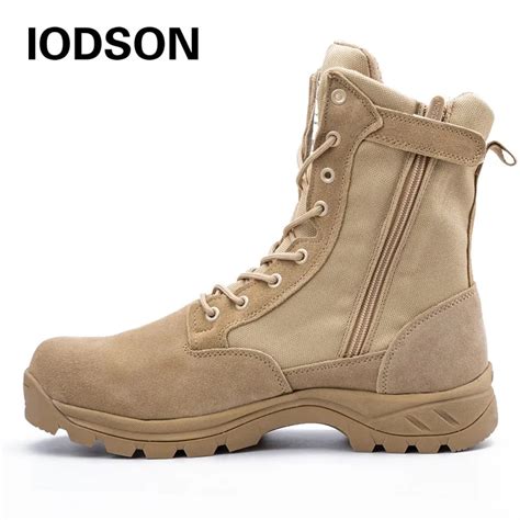 Iodson Outdoor Military Tactical Combat Boots Mens Shoes Work And Safety Shoes Army Training