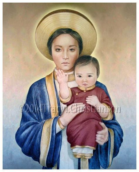 Our Lady Of Lavang Art Print Our Lady Of Vietnam Virgin Mary Etsy