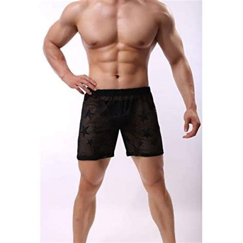 Kamuon Men S Sexy Mesh See Through Summer Beach Lounge Shorts Boxer Underwear At Men’s Clothing