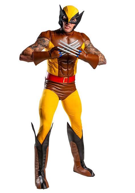 Fantasia Wolverine X Men Luxo Com Músculo Adulto Novo X Men Adul