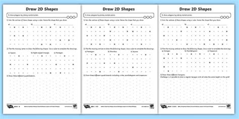 👉 Draw 2d Shapes Differentiated Activity Sheet Twinkl
