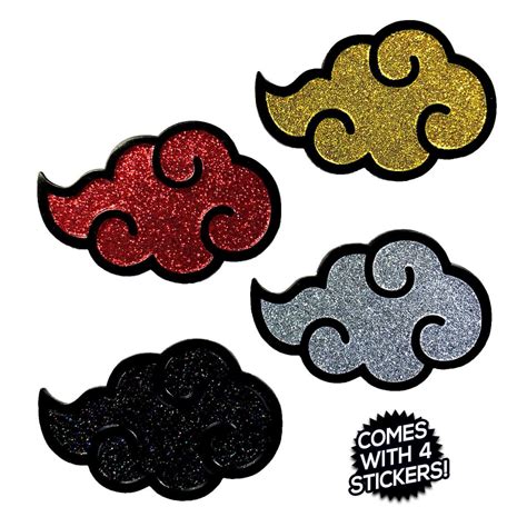 Akatsuki Cloud Enamel Pin Pack Includes 4 Pins And 4 Free Stickers