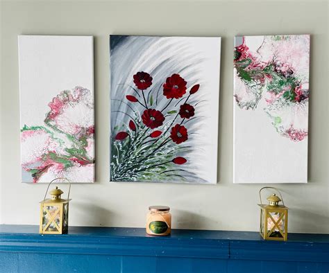 Floral Painting Original Canvas Art Flower Painting On Canvas Acrylic