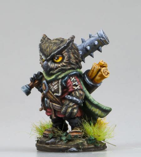 Owl Cleric With Mace Dark Sword Miniatures