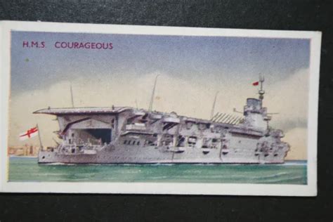 HMS COURAGEOUS Aircraft Carrier S Vintage Colour Card KB EUR PicClick DE