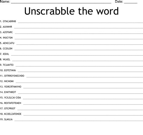 Unscrabble The Word Word Scramble Wordmint