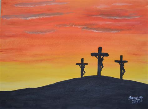 Tons of awesome cool sunset background to download for free. Things Known to me : Simple and Easy Painting of Cross silhouette with background sunset