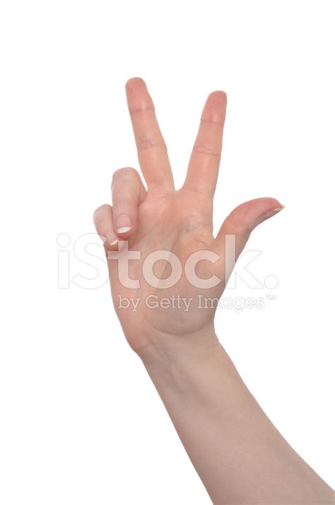 Hand With Three Fingers Up Stock Photo Royalty Free Freeimages