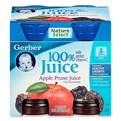 Prune juice for babies is great but one factor that you should consider is that you are feeding her the right amount of the liquid. Gerber® 100% 4 oz Apple Prune Juice From Concentrate With ...