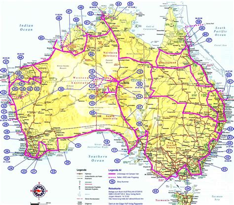Large Detailed Road Map Of Australia