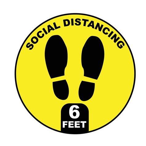Social Distancing Floor Decals 8 Mixture Signs