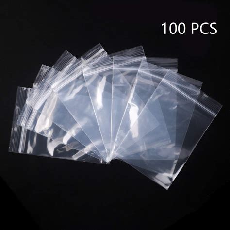 100 Grip Seal Bags Small Clear Plastic Bags Resealable Storage