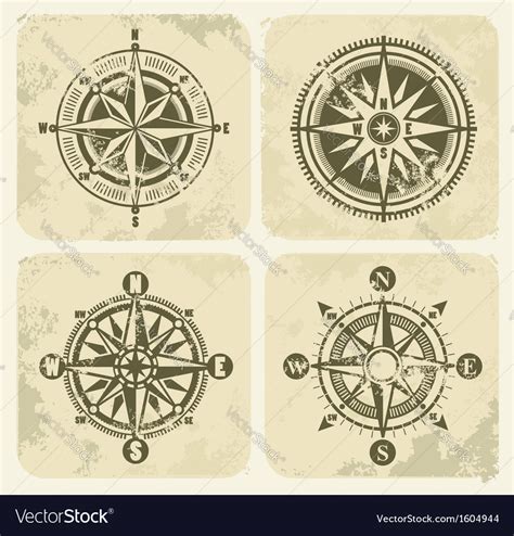 Vintage Compasses Royalty Free Vector Image VectorStock