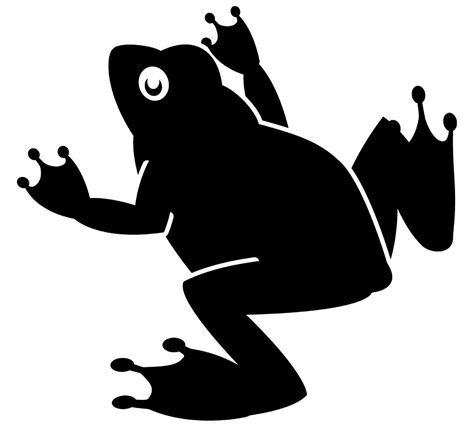 Silhouette Of Frog On White Background Stock Images