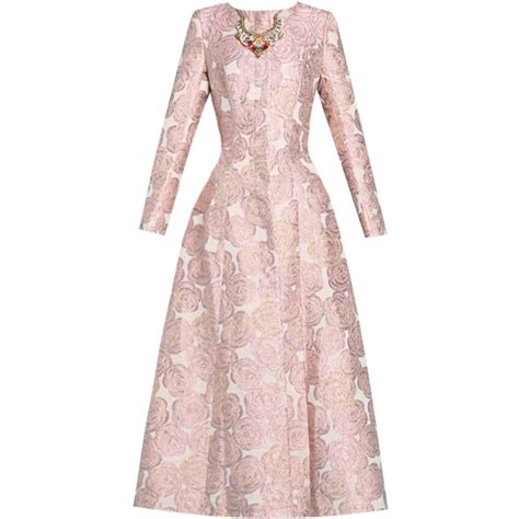 luxury 2019 spring autumn women s pink rose jacquard embroidery long trench coat elegant covered