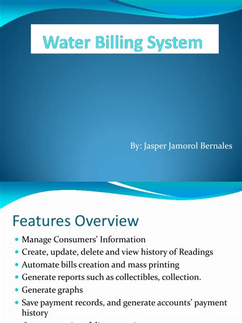 Water Billing System Presentation Payments Technology And Engineering