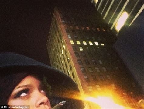 Rihanna Puffs On Suspicious Cigarette While Braving The Cold In New York City Daily Mail Online