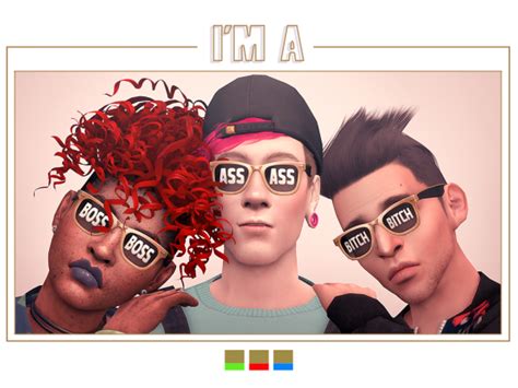 “im A Boss Ass Bitch” Glasses The Sims 4 Download