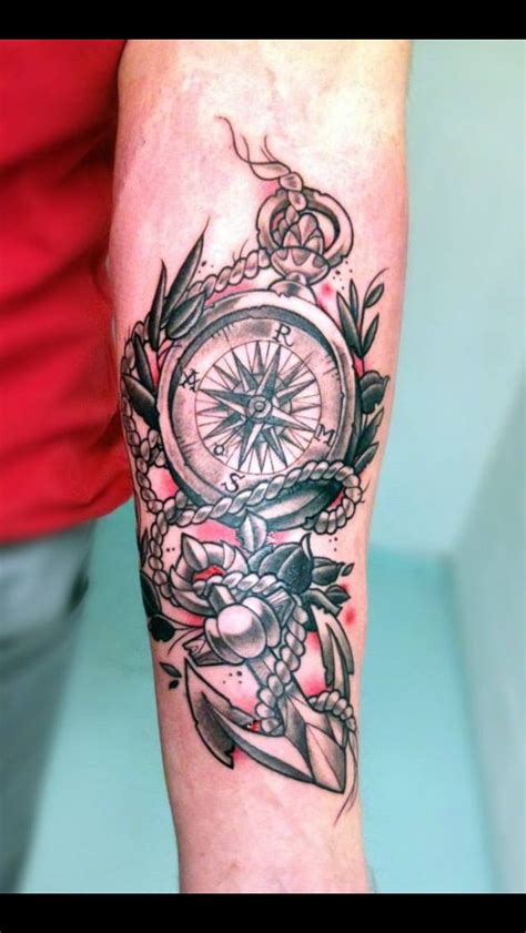 Compass And Anchor Tattoo My Tattoos Pinterest Anchor