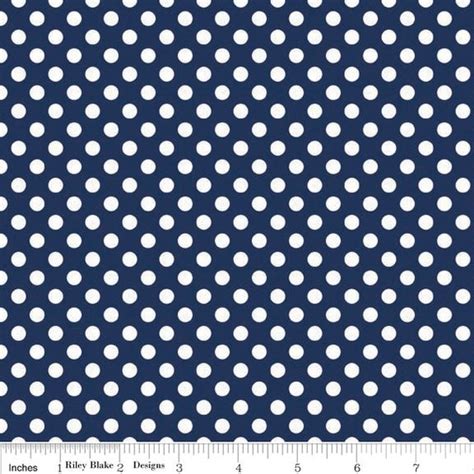 Navy Blue Small White Dots By Riley Blake Designs Polka Dots