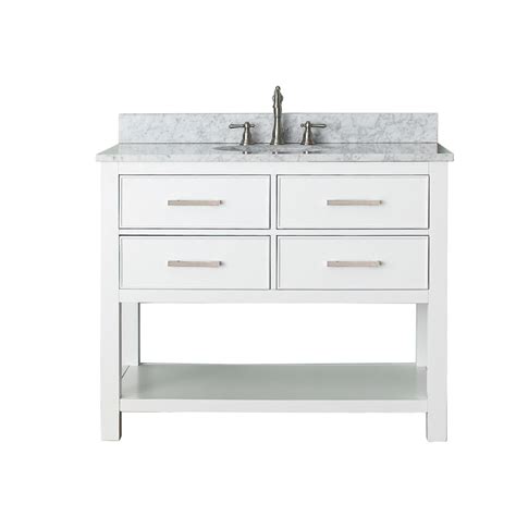 Cabinets and hooks cabinet with single sink bathroom free 2day shipping on 100s of vanity i shopped the needs every homeowner has full vanities if youre looking for your bathroom vanities with sink vanity carrara marble top 40wx205dx36h s4000mxc. Avanity Brooks 42" Single Bathroom Vanity - White | Free ...