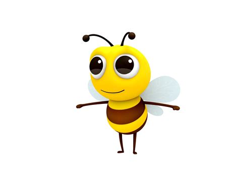 Bee Character Cartoon Bee Character 3d Model Bee Character Design