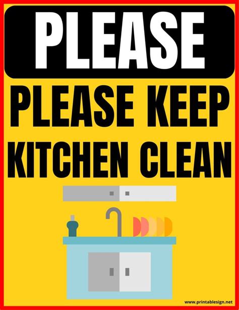 Please Keep Kitchen Clean Sign Free Download