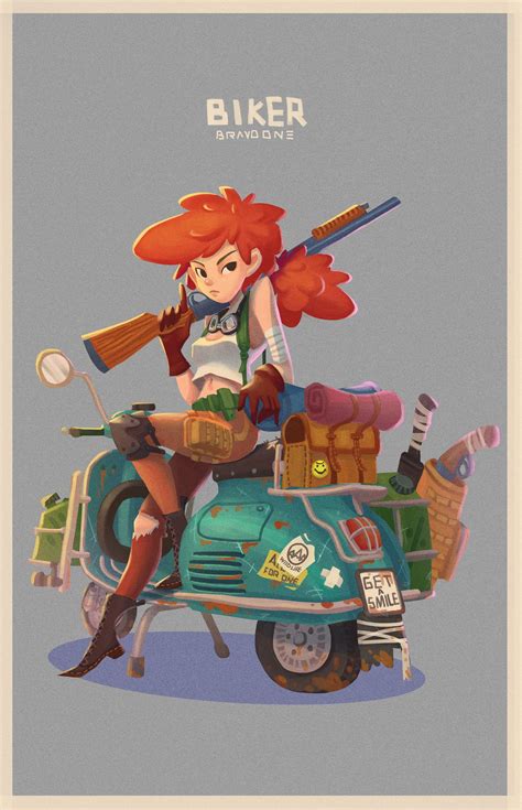 Artstation Biker Wang Dada Game Character Design Illustration
