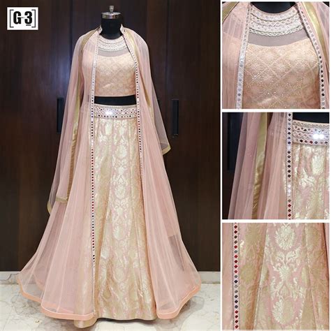 The works of lehenga choli are foiling, cord and sequins embroidery. Peach Lehenga Trend For wedding occasion - G3+ Fashion