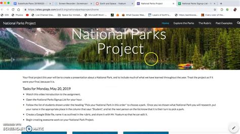 National Parks Project Introduction Youtube