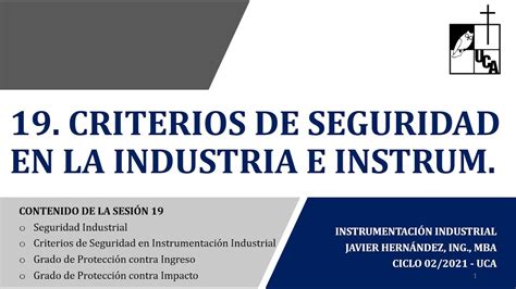Clase 19 Ins 0221 Criterios De Seguridad En La Industria E