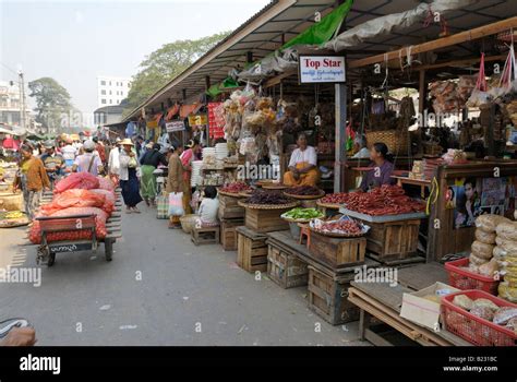 Market Stall In Town Zegyo Market Mandalay Myanmar Stock Photo Alamy