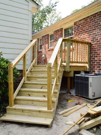 If they are only 21/2' to 3' wide i wouldn't think you need two handrails. How To Build A Deck: It's DONE | Building a deck, Outdoor ...