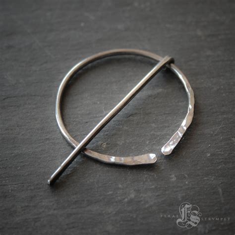 Shawl Pin Of Hand Forged Sterling Silver Knitting Clasp Etsy