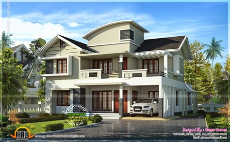 Villa Beautiful Exterior In 2450 Sqfeet Kerala Home Design And Floor