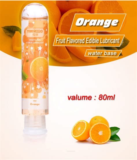 fruit flavor edible water based oral enhancement body lubricant lube gel [orange] 80ml