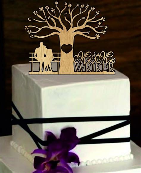 Rustic Wedding Cake Topper Personalized Wedding Cake Topper