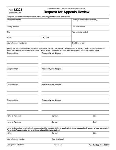 Form 12203 2016 2019 Blank Sample To Fill Out Online In Pdf