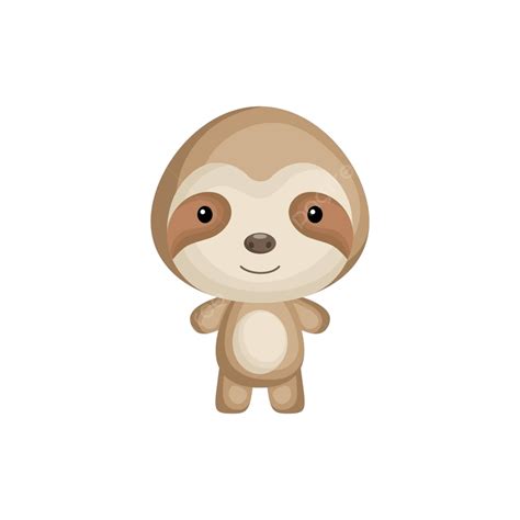 Adorable And Amusing Baby Sloth Isolated On A White Background Vector