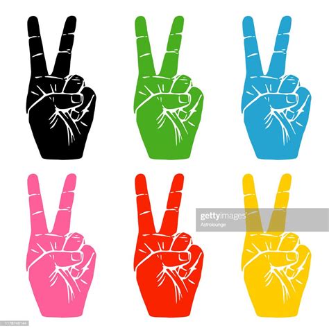 Multi Coloured Hand Peace Signs High Res Vector Graphic Getty Images