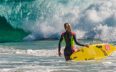 Wallpaper Blonde Sea Waves Windsurfing Surfers Swimwear Paddle