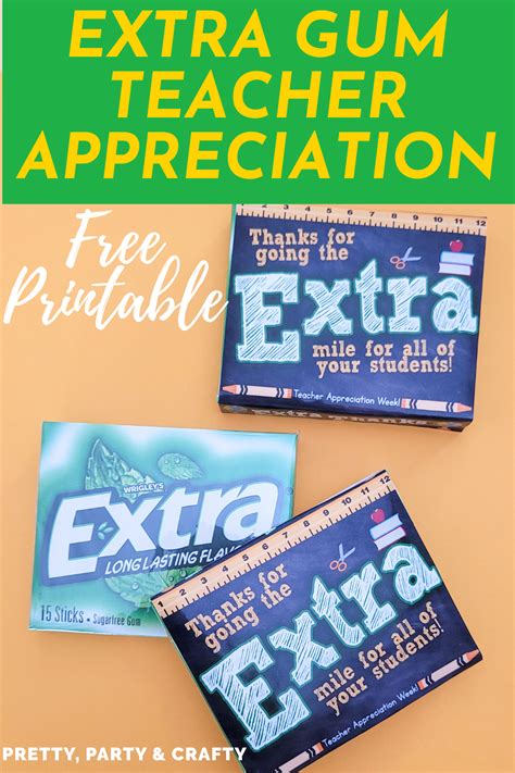 Teacher Appreciation Extra Gum Printable Free