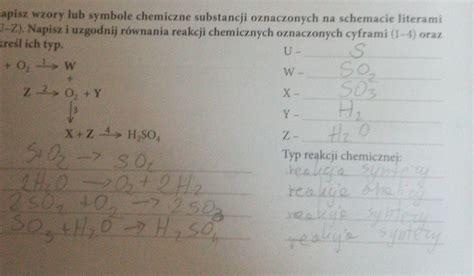 Napisz Wzory Lub Symbole Chemiczne Substancji Oznaczonych Na Schemacie