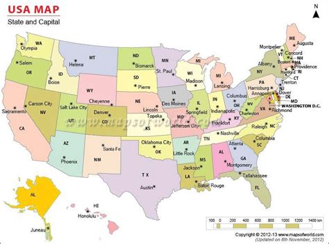 26 United States Of America Map With Capital Cities Socio Images