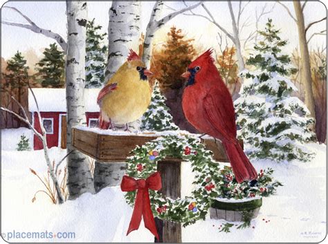 Pimpernel Christmas Cardinals Placemats